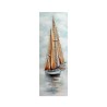 Handgeschilderd schilderij Zeilboot op canvas 30x90cm met lijst Z421 Verkoop