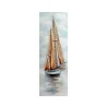 Handgeschilderd schilderij zeilboot op doek 30x90cm met lijst Z421 Verkoop
