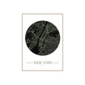 Tableau décoratif moderne photographique carte ville New York cadre 50 × 70 cm Unika 0014 Vente