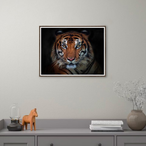 Print foto poster dier tijger lijst 30x40cm Unika 0027 Aanbieding