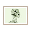 Tableau décoratif moderne photographique femme fleurs vertes cadre 30 × 40 cm Unika 0049 Vente