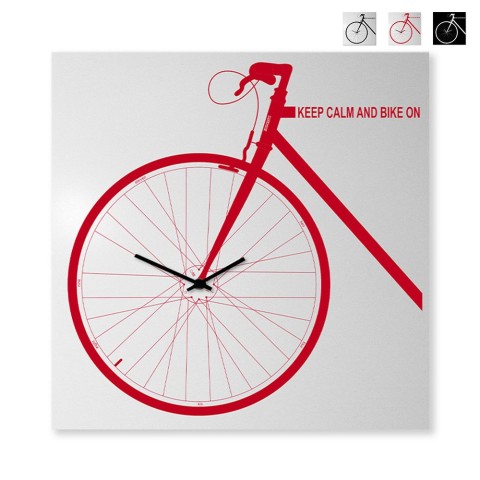Horloge murale carrée 80x80cm design vélo Bike On Big Promotion