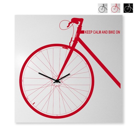 Horloge murale de vélo design carré 80x80cm moderne Bike On Big