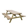Table de pique-nique avec bancs en bois pour jardin extérieur 180 × 150 cm Vente