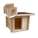 Hondenhok voor kleine honden hout tuin buiten 77x60 h64cm Laila Korting