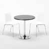 Table Ronde Noire 70x70cm Avec 2 Chaises Colorées Et Transparentes Set Intérieur Bar Café Lollipop Gold Choix