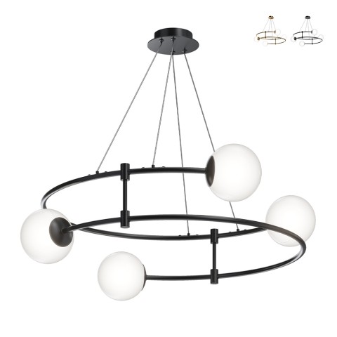 Suspension moderne 4 lumières sphères mates Balance Maytoni Promotion