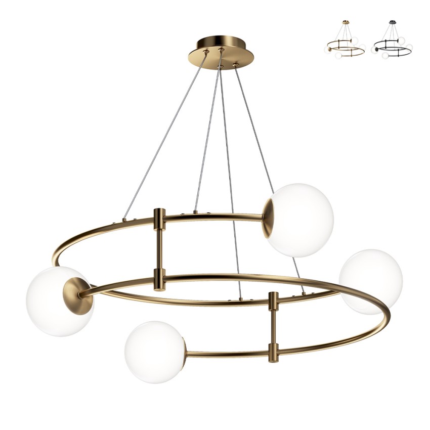 Suspension moderne 4 lumières sphères mates Balance Maytoni Vente