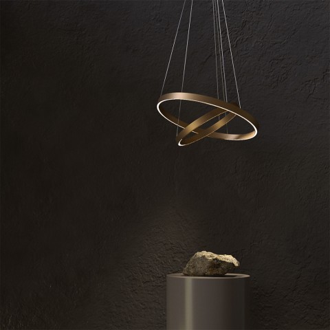 Suspension LED moderne à 2 anneaux pour salon Rim Maytoni Promotion