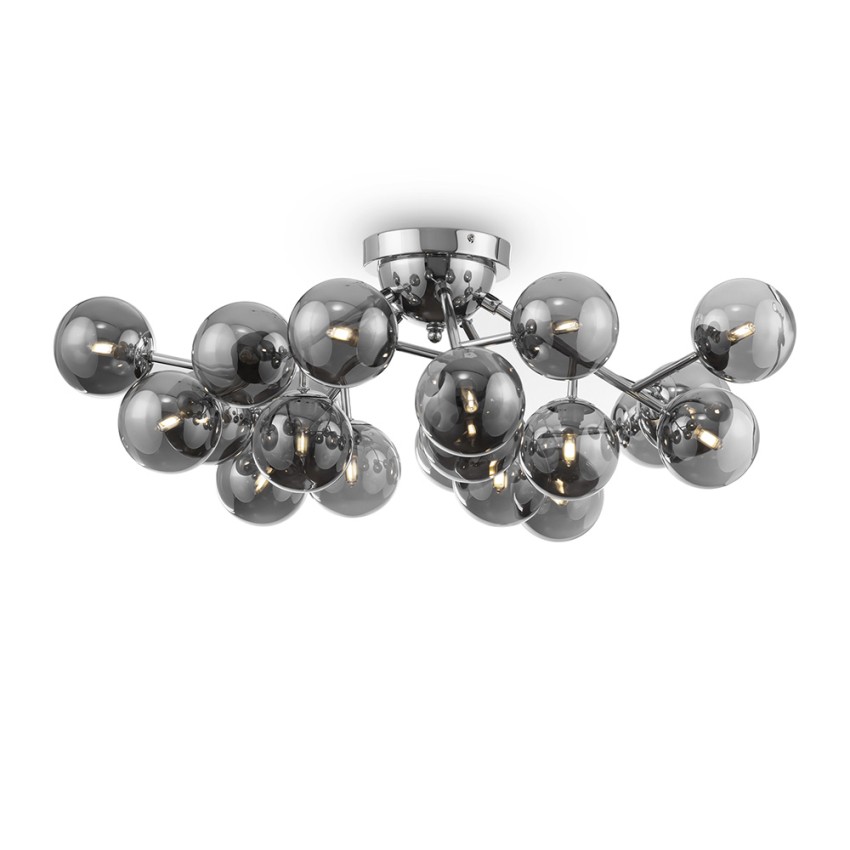 Plafonnier métal chromé sphères en verre fumé Dallas Maytoni Promotion