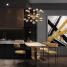 Gouden hanglamp plafond met amberkleurige glazen bollen Dallas Maytoni Aanbieding