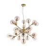 Gouden hanglamp plafond met amberkleurige glazen bollen Dallas Maytoni Aanbod