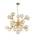 Gouden hanglamp plafond met amberkleurige glazen bollen Dallas Maytoni Verkoop