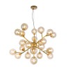 Gouden hanglamp plafond met amberkleurige glazen bollen Dallas Maytoni Verkoop