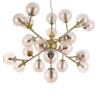 Gouden hanglamp plafond met amberkleurige glazen bollen Dallas Maytoni Korting