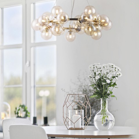 Suspension 25 sphères doré style moderne Dallas Maytoni Promotion