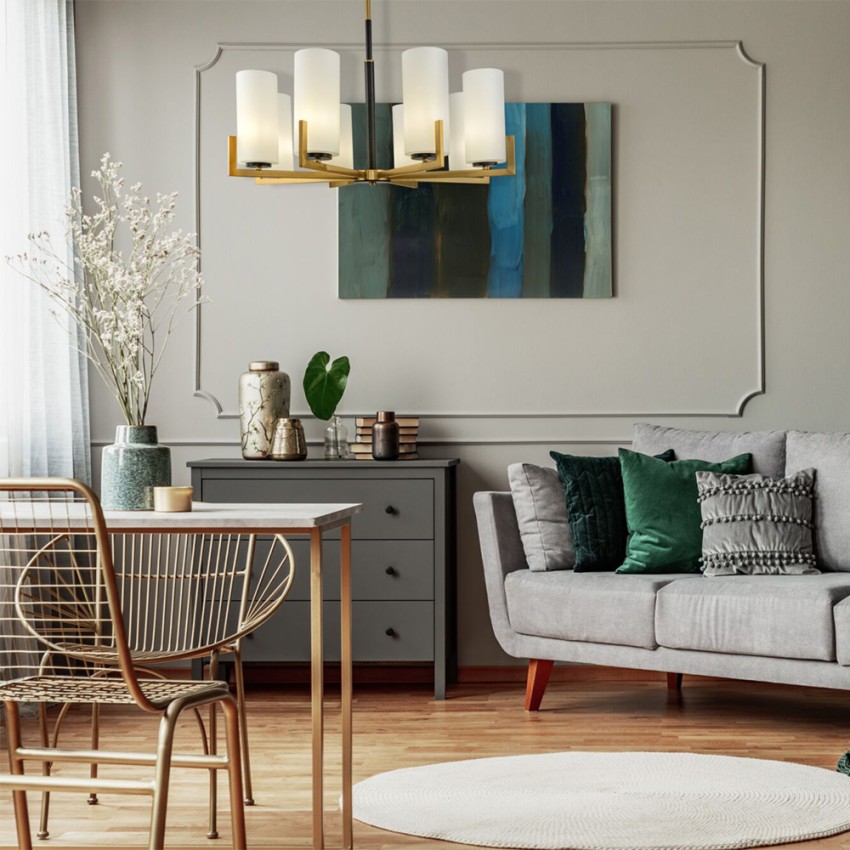 Moderne messing kroonluchter plafondlamp met 8 lampen Fortano Maytoni Aanbieding Moderne messing kroonluchter plafondlamp met 8 lampen Fortano Maytoni Aanbieding