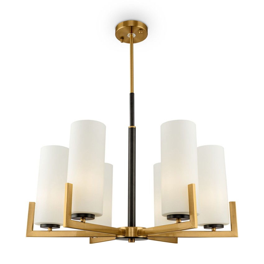 Moderne plafondkandelaar in messing met 6 lampen Fortano Maytoni Aanbieding