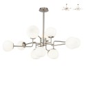 Suspension 12 globes verre dépoli design moderne Erich Maytoni Promotion