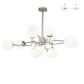 Suspension 12 globes verre dépoli design moderne Erich Maytoni Promotion
