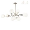 Suspension 12 globes verre dépoli design moderne Erich Maytoni Promotion
