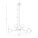 Moderne hanglamp woonkamer met 8 witte glazen bollen Erich Maytoni 