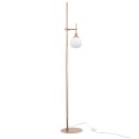 Gouden vloerlamp met witte bolvormige kap Erich Maytoni Aanbieding