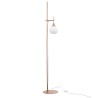 Gouden vloerlamp met witte bolvormige kap Erich Maytoni Aanbieding