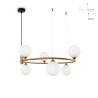 Suspension salon anneau cercle 6 lumières sphères Ring Maytoni Vente