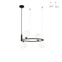Moderne plafondlamp met hangende ring en 4 bollen Ring Maytoni Verkoop