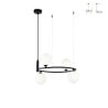 Moderne plafondlamp met hangende ring en 4 bollen Ring Maytoni Verkoop