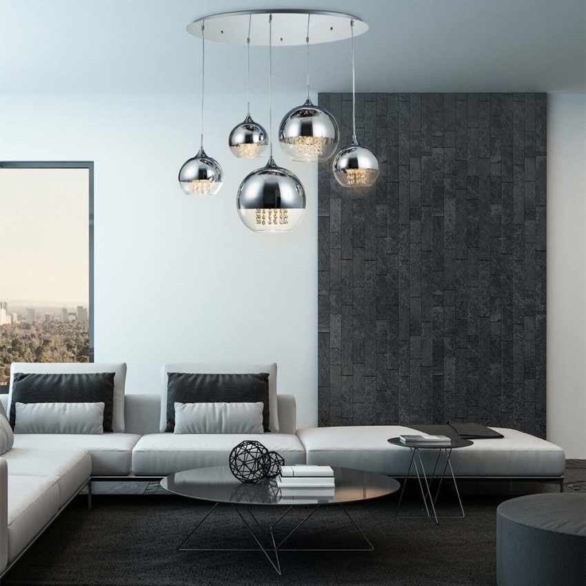 Moderne design hanglamp met glazen bollen chroom Fermi Maytoni Aanbieding Moderne design hanglamp met glazen bollen chroom Fermi Maytoni Aanbieding