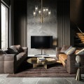 Suspension moderne style chandelier 6 lumières cylindres Arco Maytoni Promotion