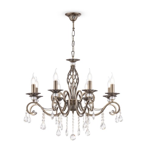 Lustre classique à 8 lumières avec pampilles en cristal Grace Maytoni Promotion