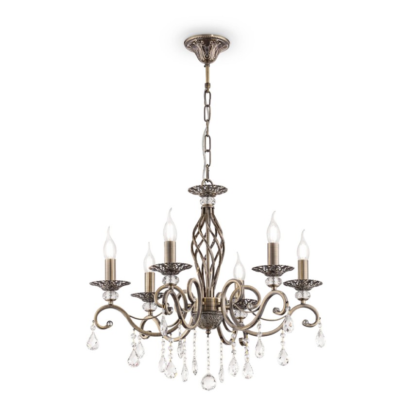 Klassieke kristallen kandelaar plafondlamp 6 lampen Grace Maytoni Aanbieding Klassieke kristallen kandelaar plafondlamp 6 lampen Grace Maytoni Aanbieding