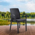 Stapelbare rotan stoel Indiana BICA met armleuningen voor tuin, bar en buiten Model