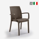 Chaise empilable polyrotin accoudoirs bar jardin extérieur Indiana BICA Réductions