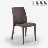 Chaise en polyrotin empilable pour bar jardin intérieur extérieur Virginia BICA Offre