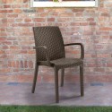 Chaise empilable polyrotin accoudoirs bar jardin extérieur Indiana BICA Dimensions