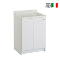 Meuble buanderie 2 portes avec bac et planche à laver 60x50 cm Edilla Montegrappa Vente