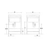 Wasrekmobiel met wasbak 60x50 cm, 2 deuren, Edilla Montegrappa Karakteristieken
