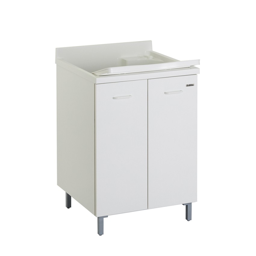 Spoelbak met wasbak 60x60cm opbergkast wasruimte 2 deuren Edilla Montegrappa Aanbieding