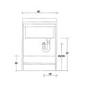 Axis lavabo 60x60cm armoire à linge 2 portes Edilla Montegrappa Dimensions