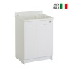 Meuble de buanderie avec bac en bois 2 portes 60x50cm Edilla Montegrappa Vente
