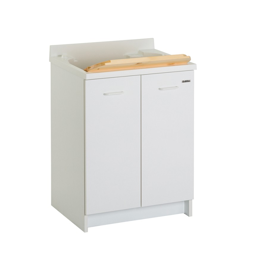 Meuble de buanderie avec bac en bois 2 portes 60x50cm Edilla Montegrappa Promotion