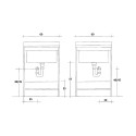 Houten wasbordkast 2 deuren 60x50cm Edilla Montegrappa wasruimte Karakteristieken