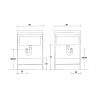 Meuble de buanderie avec bac en bois 2 portes 60x50cm Edilla Montegrappa Dimensions