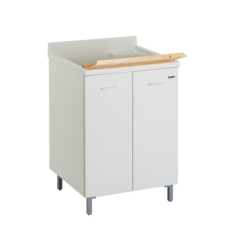 Meuble buanderie avec lavabo en bois, 2 portes 60x60 cm Edilla Montegrappa Promotion