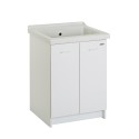 Meuble de buanderie mobile 63x60 cm avec lavabo en céramique 2 portes Acqua Edilla Remises