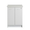 Meuble de buanderie mobile 63x60 cm avec lavabo en céramique 2 portes Acqua Edilla Réductions